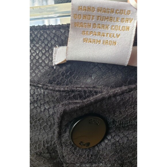 $118 Eric Jenny Jean Sz 4 Tummy Control Textured MID Rise Black Snakeskin Pants - Picture 4 of 14